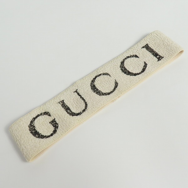 実際に弊社で買取させて頂いたGUCCI/グッチ エラスティック ロゴ ヘアバンド 491820