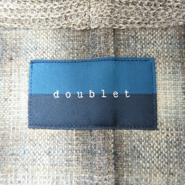 実際に弊社で買取させて頂いたdoublet/ダブレット 15AW コート チェック 15AW09SH22/Fの画像 3枚目