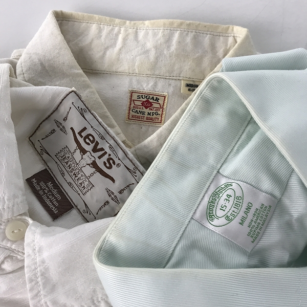 実際に弊社で買取させて頂いた【おまとめ】シュガーケーン/リーバイス/ブルックスブラザーズ 他 長袖シャツ/セーター/コート 等