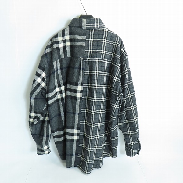 実際に弊社で買取させて頂いたBURBERRY×Gosha Rubchinskiy/バーバリー×ゴーシャラブチンスキー チェック柄 長袖ボタンシャツ ネルシャツ Lの画像 1枚目