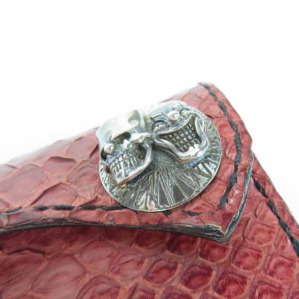 実際に弊社で買取させて頂いたFAL/エフエーエル ラッセルパイソン レザーウォレット/長財布の画像 7枚目