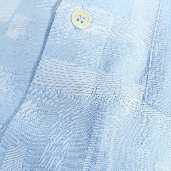 実際に弊社で買取させて頂いたGIANNI VERSACE/ジャンニヴェルサーチ 総柄長袖シャツ/ライトブルー系/52の画像 7枚目