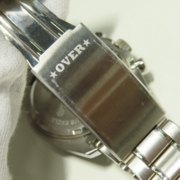 実際に弊社で買取させて頂いたBEAMS×OVER THE STRIPES/ビームス×オーバーザストライプス ミッキーマウス クロノグラフ 腕時計【動作未確認】の画像 4枚目