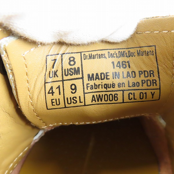 実際に弊社で買取させて頂いたDr.Martens/ドクターマーチン 3EYE BOOTS/3ホール シューズ ホワイト 1461/UK7の画像 5枚目