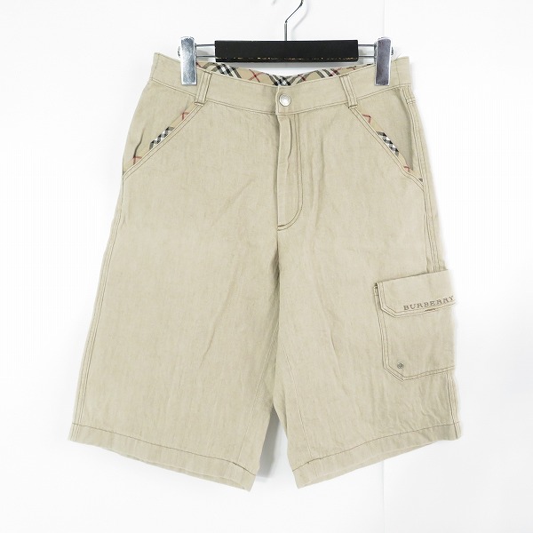 実際に弊社で買取させて頂いたBURBERRY LONDON/バーバリーロンドン ロゴ刺繍 カーゴハーフパンツ 160A