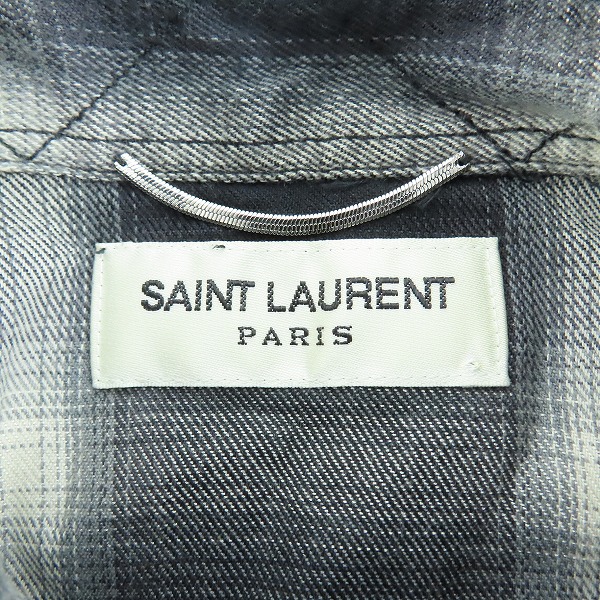 実際に弊社で買取させて頂いたSAINT LAURENT PARIS/サンローランパリ 15AW エディ期 オンブレチェックシャツ 396678 Y9421/Mの画像 2枚目