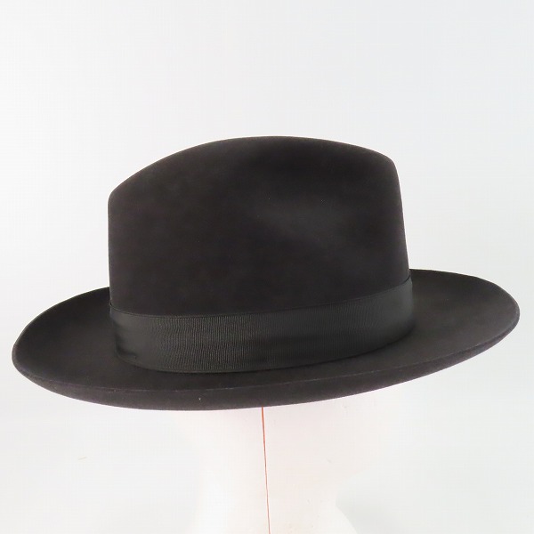 実際に弊社で買取させて頂いたBorsalino/ボルサリーノ レインプルーフライン ラビットファー フェルトハット 帽子の画像 4枚目