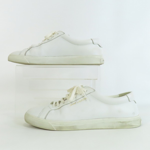 実際に弊社で買取させて頂いたSAINT LAURENT/サンローラン ロゴ レザーローカットスニーカー 606833/42の画像 3枚目