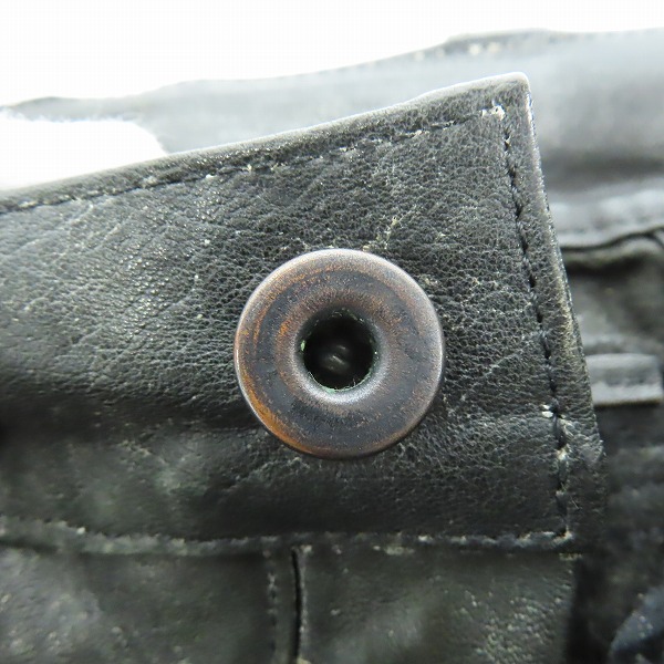 実際に弊社で買取させて頂いたISAMUKATAYAMA BACKLASH/バックラッシュ ホーウィン ジャパンホースレザー クロップドパンツ 1367-06/Mの画像 4枚目