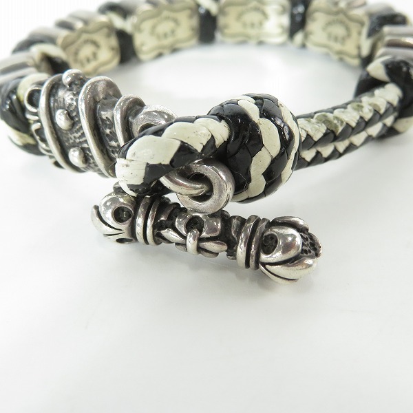 実際に弊社で買取させて頂いたLEATHERS & TREASURES/レザーズアンドトレジャーズ POLLICINO シェブロン レザーブレスレット/バングルの画像 7枚目