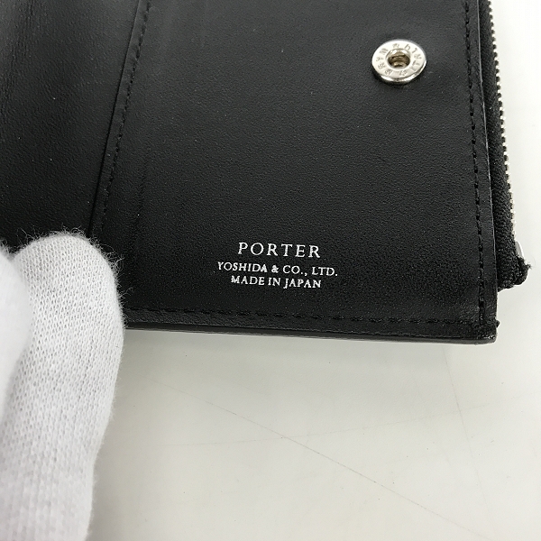 実際に弊社で買取させて頂いたPORTER/ポーター ABLE/エイブル レザー ２つ折りミニ財布 030-03439の画像 5枚目