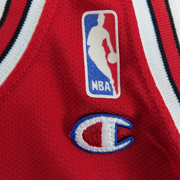 実際に弊社で買取させて頂いたChampion/チャンピオン Chicago Bulls/シカゴブルズ JORDAN/ジョーダン #23 ユニフォーム/ゲームシャツ  レッド/40の画像 4枚目