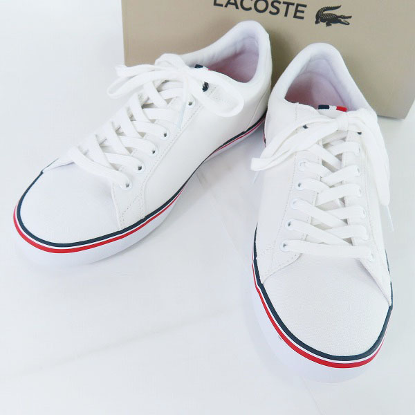 実際に弊社で買取させて頂いたLACOSTE/ラコステ ローカット スニーカー CAMO148 ホワイト UK7.5