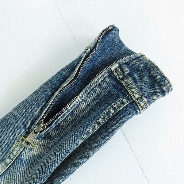 実際に弊社で買取させて頂いたAKM/エーケーエム ダメージ加工  シングル ライダース デニム ジャケット B260/Mの画像 8枚目