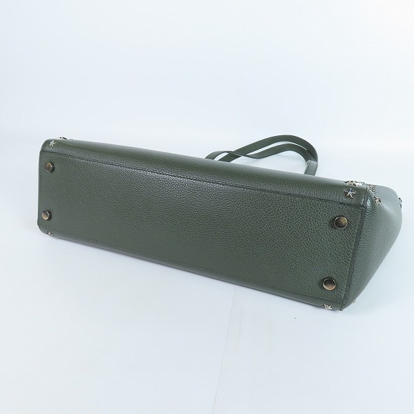 実際に弊社で買取させて頂いたJIMMY CHOO/ジミーチュウ ディーラン スタースタッズ レザー ハンドバッグ の画像 2枚目