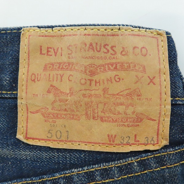 実際に弊社で買取させて頂いた【未使用】LEVI'S/リーバイス 501XX ボタンフライ デニムパンツ 66501-0199/W32L36の画像 2枚目