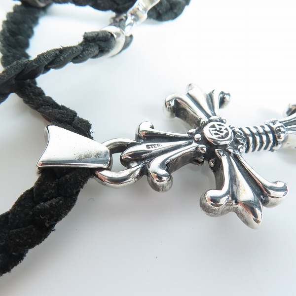 実際に弊社で買取させて頂いた【ギャラ付き】TRAVIS WALKER/トラヴィスワーカー DOUBLE CROSS/ダブルクロス Wレザー ブレイド ネックレス pd810tw blの画像 5枚目