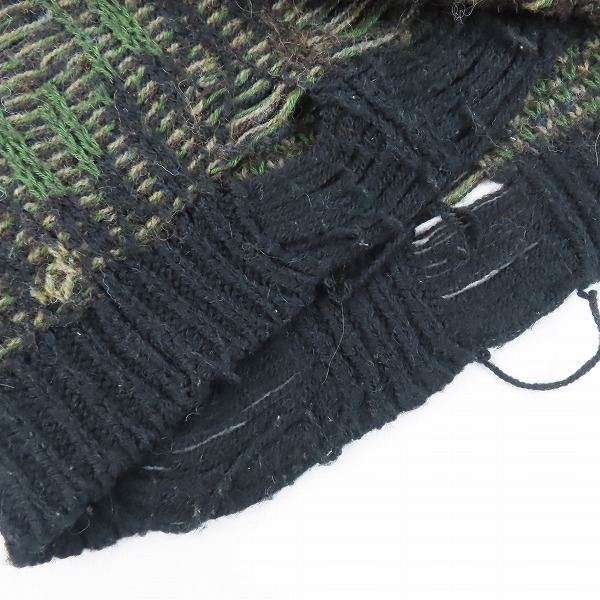 実際に弊社で買取させて頂いたDIESEL/ディーゼル アルパカ混ダメージ加工ニットセーター/Lの画像 9枚目