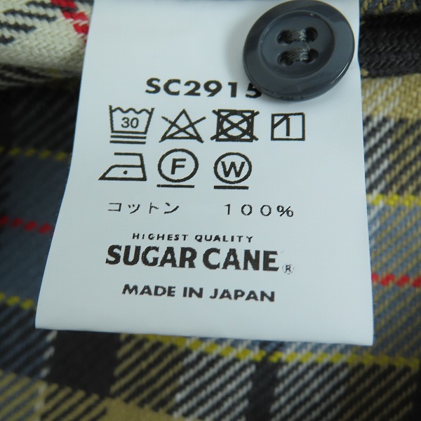 実際に弊社で買取させて頂いた【未使用】SUGARCANE/シュガーケーン ツイルチェックワークシャツ SC29151 Lの画像 4枚目