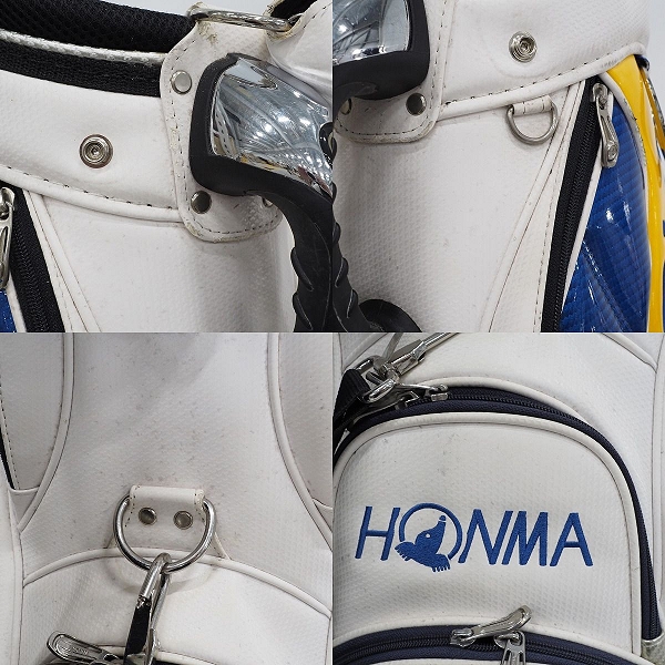 実際に弊社で買取させて頂いたHONMA/ホンマ/本間 ゴルフ CB-1607 TOUR WORLD/ツアーワールド 9型 5分割キャディバッグ ブルーｘイエロー の画像 4枚目