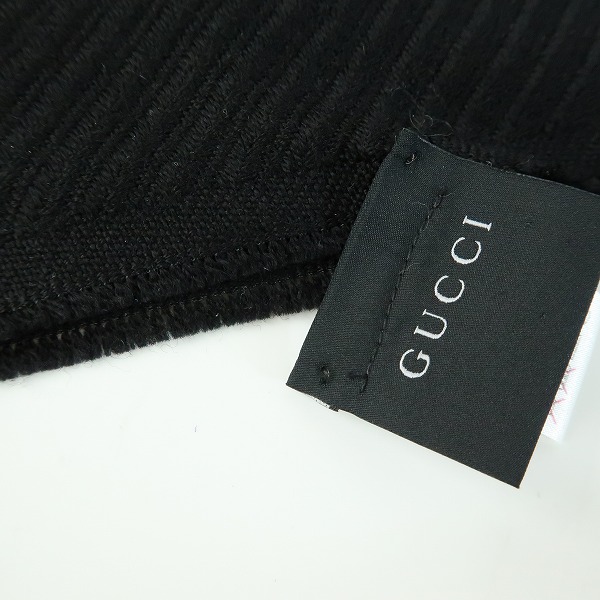 実際に弊社で買取させて頂いたGUCCI/グッチ ウール/シルク フリンジ マフラーの画像 4枚目