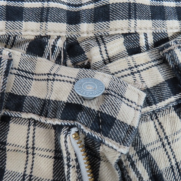 実際に弊社で買取させて頂いたEVISU/エヴィス チェック コットンパンツ Lot.2005/ライトベージュ系/30の画像 6枚目