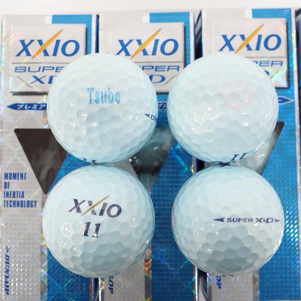 実際に弊社で買取させて頂いた【未使用/オウンネーム含】DUNLOP/ダンロップ XXIO/ゼクシオ SUPER XD/ SUPER XD PLUS ゴルフボール 計15個の画像 1枚目