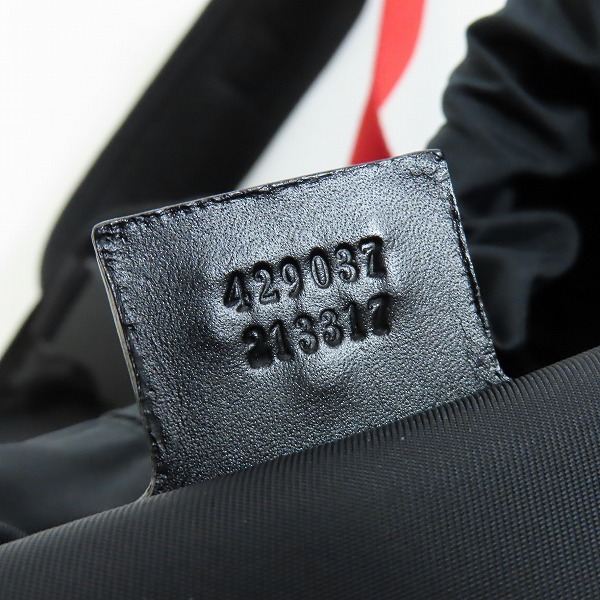 実際に弊社で買取させて頂いたGUCCI/グッチ テクノキャンバス バックパック ウェビングライン 429037の画像 5枚目