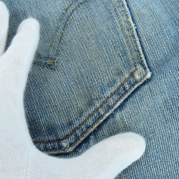 実際に弊社で買取させて頂いたLEVIS/リーバイス 505 刻印5 42TALONジッパーフライ ビッグE バックポケットシングル ヴィンテージデニムパンツの画像 8枚目