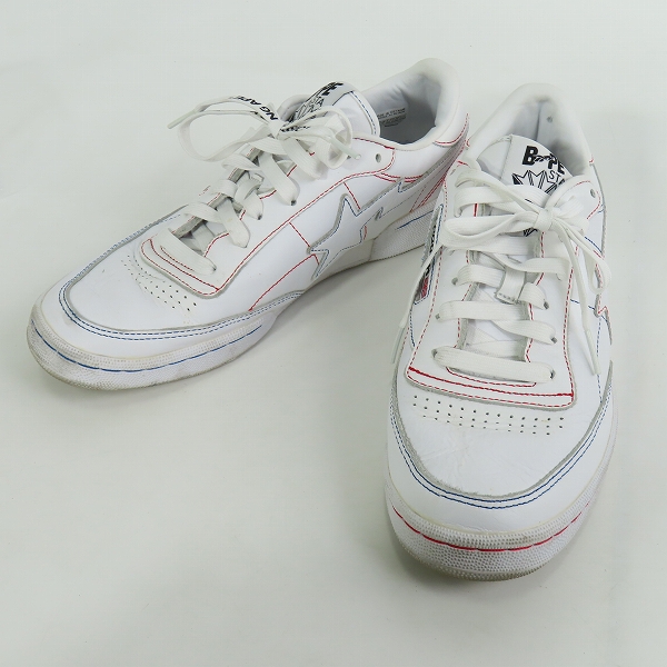 実際に弊社で買取させて頂いたA BATHING APE×Reebok/アベイシング エイプ×リーボック CLASSIC CLUB C 85/クラブ ホワイト Q47367/26.0