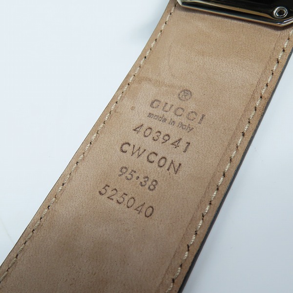 実際に弊社で買取させて頂いたGUCCI/グッチ シグネチャーレザースクエアバックルベルト 403941の画像 1枚目