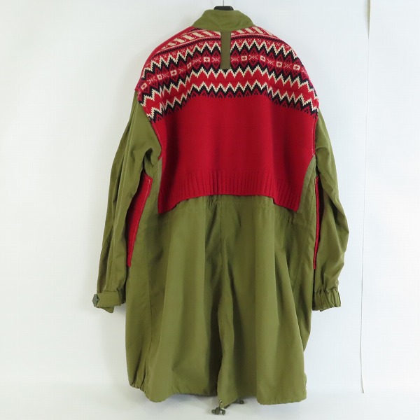 実際に弊社で買取させて頂いたCOMME des GARCONS JUNYA WATANABE MAN/コムデギャルソンジュンヤワタナベマン ジャガード モッズコート AD2021 WH-C018/Sの画像 1枚目