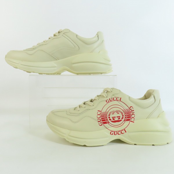 実際に弊社で買取させて頂いたGUCCI/グッチ ライトン インターロッキング ロゴ レザー スニーカー 630607/8の画像 3枚目