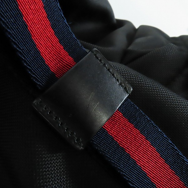 実際に弊社で買取させて頂いたGUCCI/グッチ テクノキャンバス バックパック ウェビングライン 429037の画像 8枚目