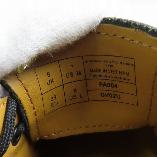 実際に弊社で買取させて頂いたDr.Martens/ドクターマーチン 3EYE BOOTS/3ホール ブーツ 11838 UK6の画像 5枚目