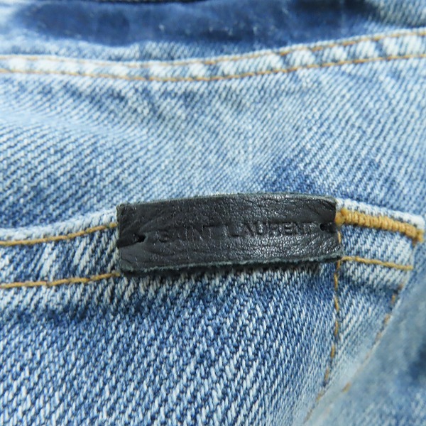 実際に弊社で買取させて頂いた【JPタグ】SAINT LAURENT PARIS/サンローランパリ スリム ストレート デニム 597052 Y372E/28の画像 6枚目