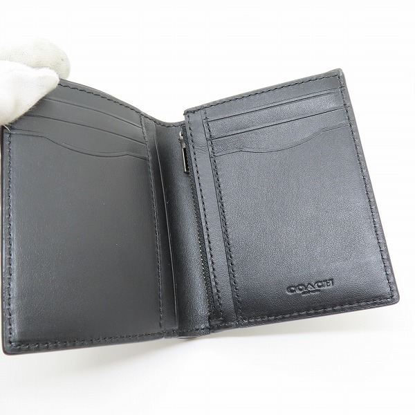 実際に弊社で買取させて頂いたCOACH/コーチ シグネチャー クロスグレインレザー スリム コインウォレット 二つ折り財布の画像 3枚目