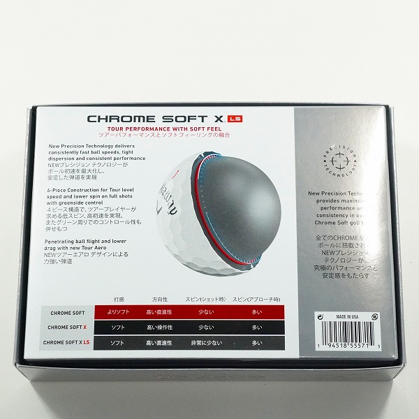 実際に弊社で買取させて頂いた(4)【未使用】Callaway/キャロウェイ CHROME SOFT X LS ゴルフボール ホワイト 1ダースの画像 3枚目