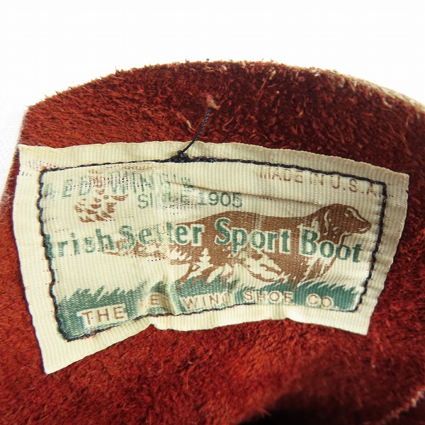 実際に弊社で買取させて頂いたRED WING/レッドウィング アイリッシュセッター ブーツ 犬タグ 8166/6.5Dの画像 6枚目