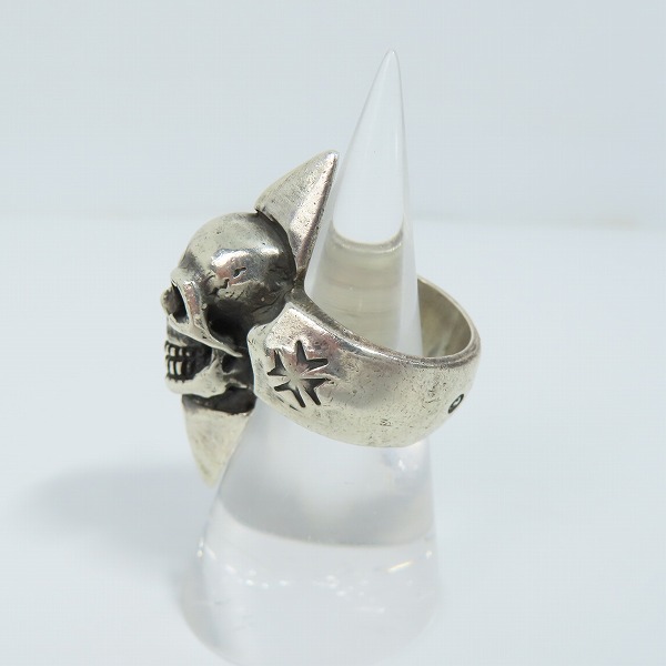 実際に弊社で買取させて頂いた【ギャラ付】Gaboratory/ガボラトリー スパイクウィズスカルリング/skull with SPIKE Ring 13号の画像 2枚目