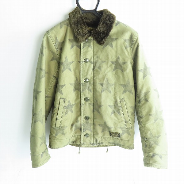 実際に弊社で買取させて頂いたWACKO MARIA/ワコマリア N-1 ロゴ スター プリント デッキ ジャケット/M