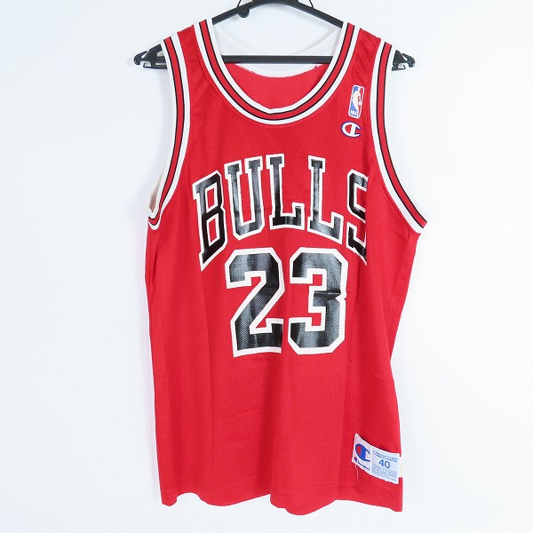 実際に弊社で買取させて頂いたChampion/チャンピオン Chicago Bulls/シカゴブルズ JORDAN/ジョーダン #23 ユニフォーム/ゲームシャツ  レッド/40