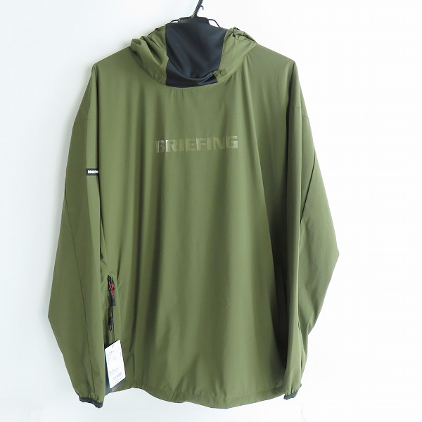実際に弊社で買取させて頂いた【未使用】BRIEFING GOLF/ブリーフィング MS WIND HOODIE/ウインドフーディ パーカー オリーブ BRG223M19/L