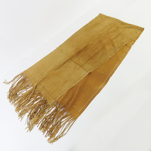 実際に弊社で買取させて頂いたLOEWE/ロエベ スエード パンチングレザー フリンジ ストールの画像 8枚目