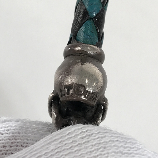 実際に弊社で買取させて頂いたLEATHERS & TREASURES/レザーズアンドトレジャーズ スカル レザーブレスレットの画像 6枚目