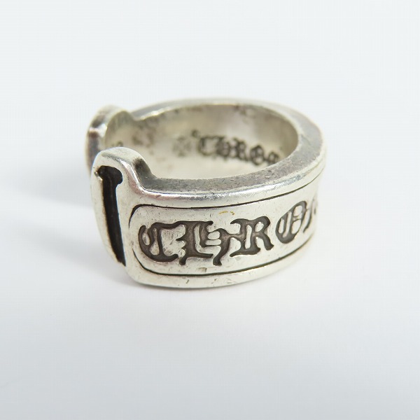 実際に弊社で買取させて頂いたCHROME HEARTS/クロムハーツ スクロールラベルリング ラージ 14号の画像 3枚目