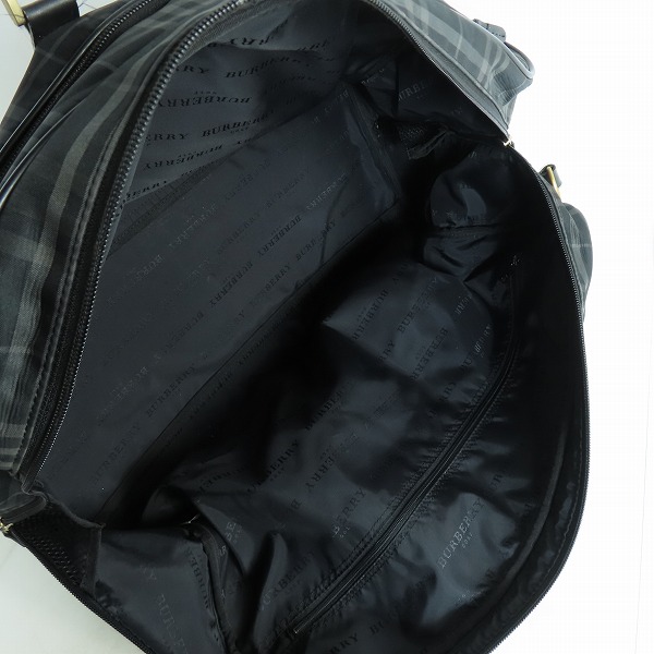 実際に弊社で買取させて頂いたBurberry/バーバリー ゴルフ チェック柄 ボストンハンドバッグ ブラックの画像 3枚目