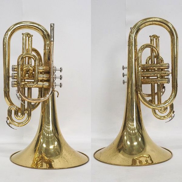 実際に弊社で買取させて頂いた★【使用感有り】YAMAHA/ヤマハ YMP-201M/YMP201M マーチングメロフォン ゴールド ハードケース付の画像 1枚目