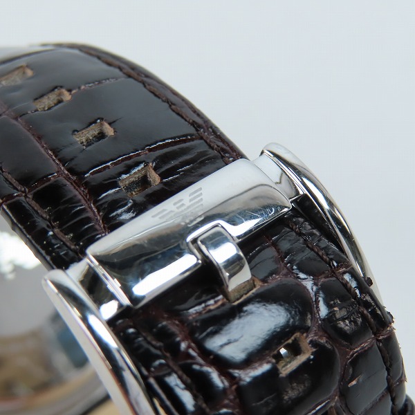 実際に弊社で買取させて頂いたEMPORIO ARMANI/エンポリオアルマーニ ベージュ文字盤 クロノグラフ 腕時計 AR-2433  の画像 5枚目