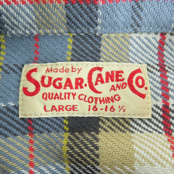 実際に弊社で買取させて頂いた【未使用】SUGARCANE/シュガーケーン ツイルチェックワークシャツ SC29151 Lの画像 2枚目